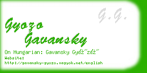 gyozo gavansky business card